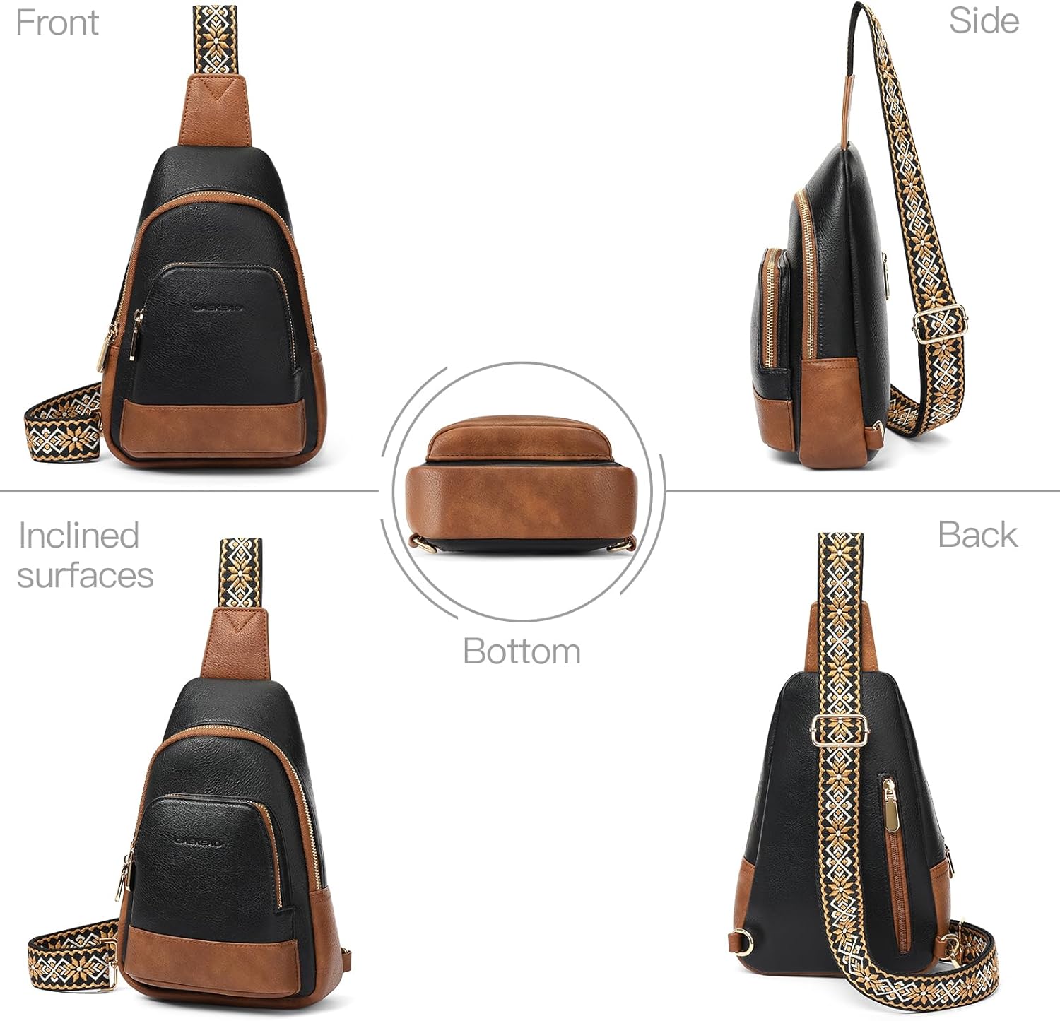 GAEKEAO Small Crossbody Sling Bag for Women Trendy Crossbody Purse Vegan Leather Fanny Packs Chest Bag Backpack - Image 7