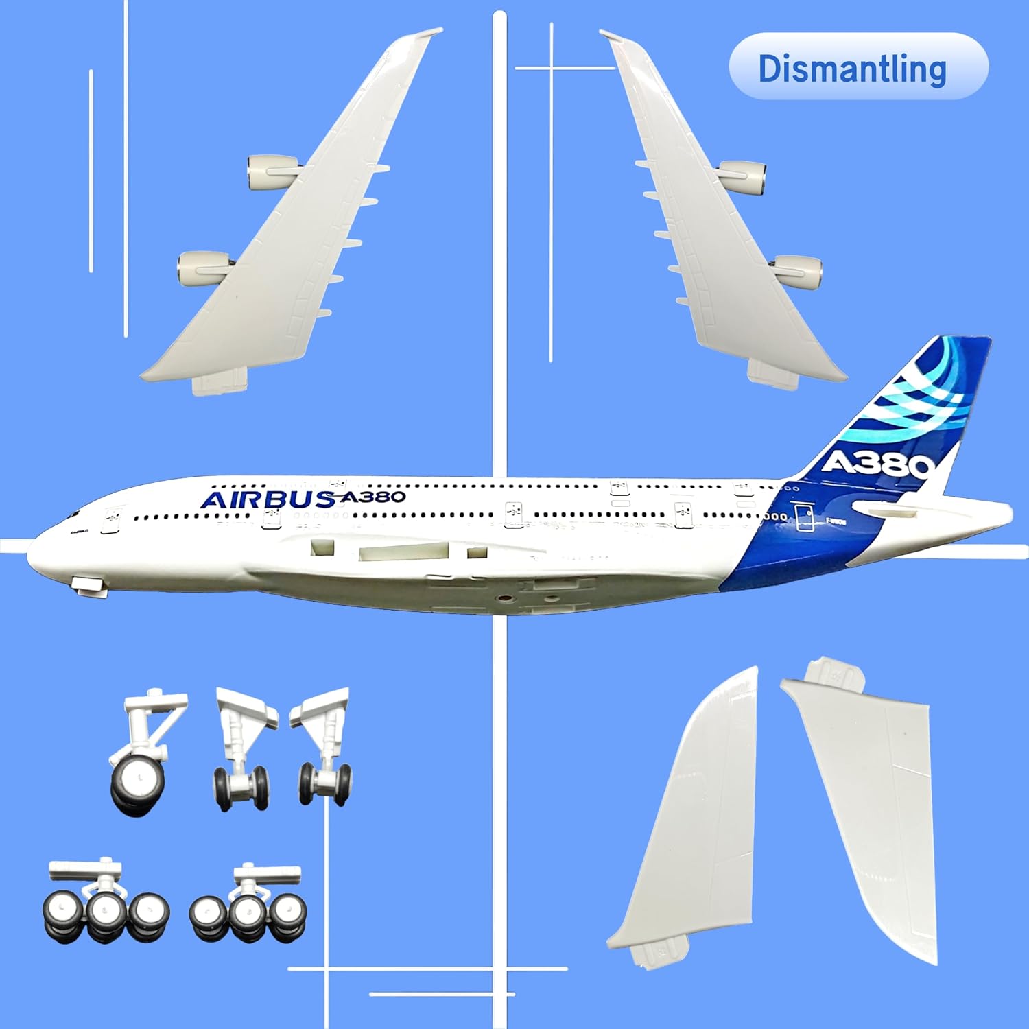 1/200 Scale Model Airplane Diecast A380 Display for Office/Home Decor (Resin Plane Model of 12 Inch)