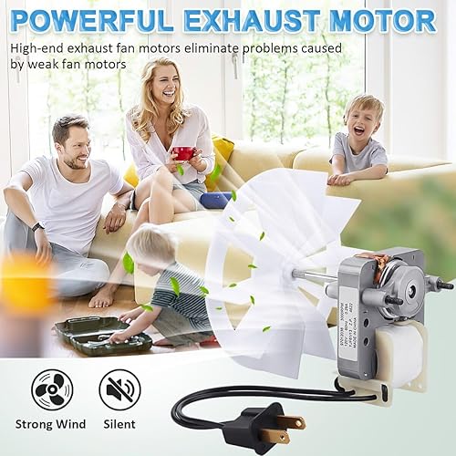 Miniatura 6 de S97012038 - Kit de motores eléctricos de repuesto para ventilador de escape de baño Broan 659 662 663 668 678 688 50CFM 97012038 Motor de ventilador