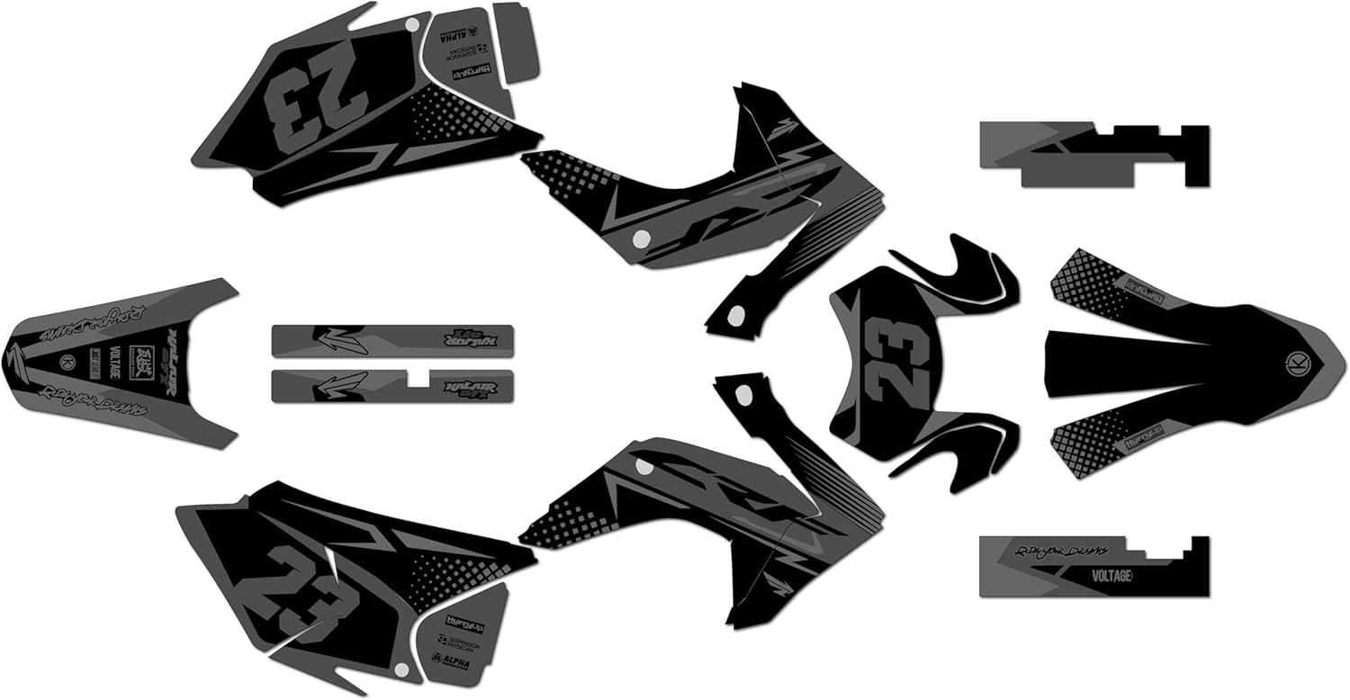 Graphics Kit for Honda CRF150F / CRF230F (2015-2020) EVADER Series Smoke 09 Mil - Dirt pit bike motorcycle stickers, dirtbike racing automotive decal motocross accessories no-plastics