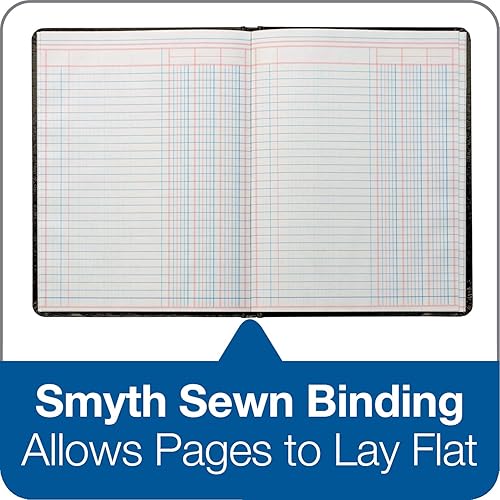 Miniatura 4 de Adams ARB8003M - Libro de cuentas, 3 columnas, cubierta negra, 80 páginas, 7 x 9 14