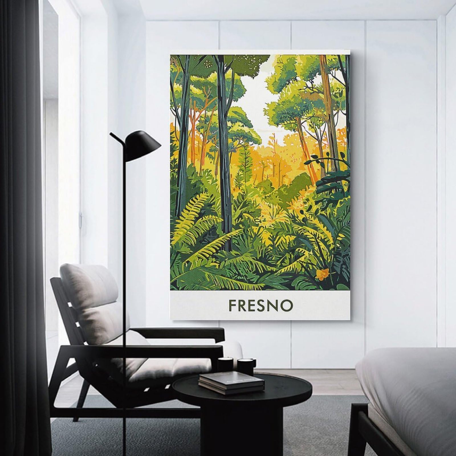 Junmoney Home Decor Wall Art Fresno Forest Landscape, 16x24inch(40x60cm), for Flats, Guest Rooms Or Compact Rooms, Wall Decor with Flexible Room Appeal