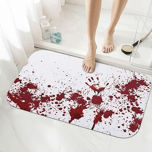 Miniatura 3 de Tapete de baño de tierra de diatomeas, decoración de Halloween, diseño de mano sangrienta, suave, sin arrugas, antideslizante, volumen, súper