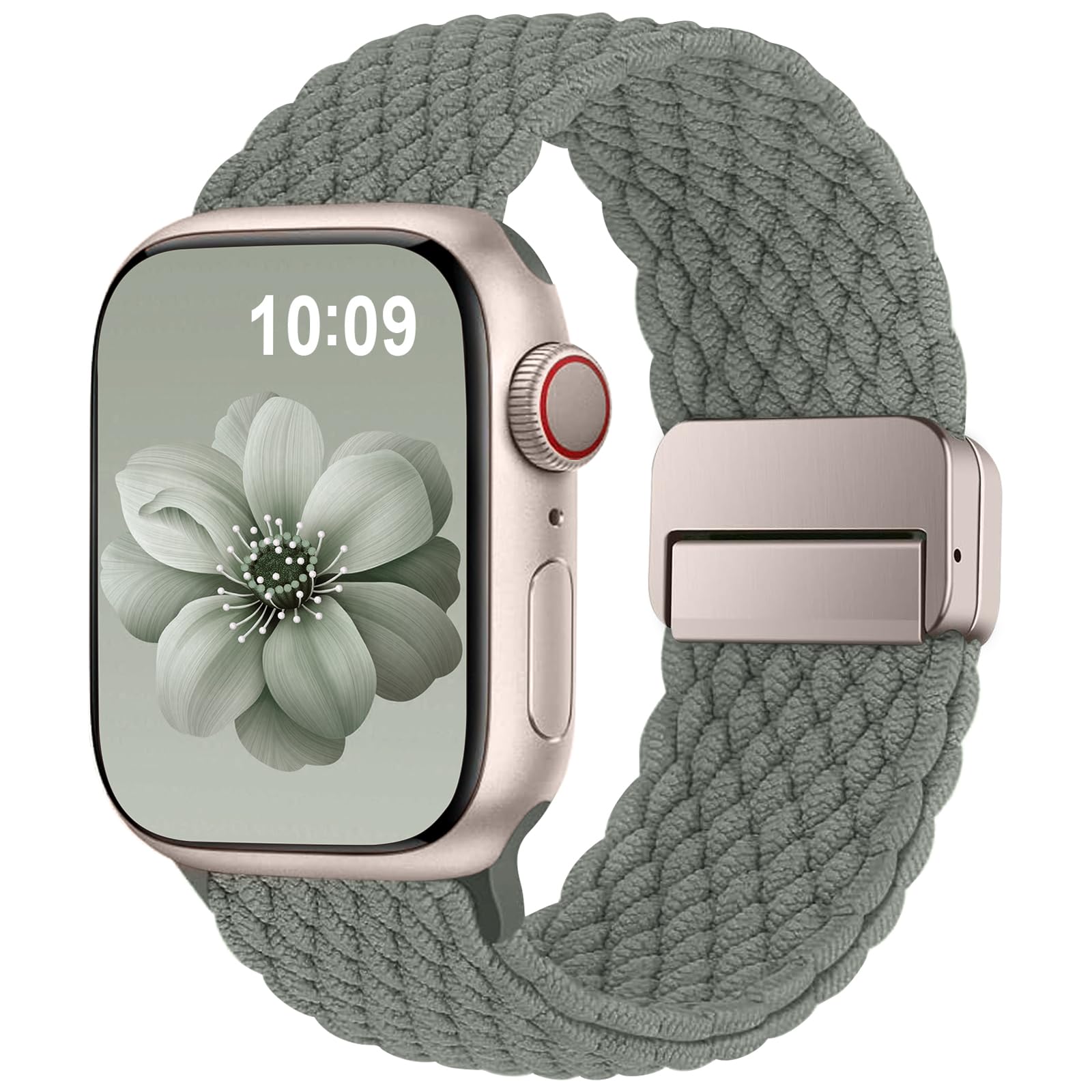 Higgs Braided Strap Compatible with Apple Watch Straps 44mm 46mm 38mm 42mm 40mm 41mm 45mm 49mm for Men Women, Nylon Elastic Magnetic Snap Strap for iWatch Series 11 10 9 SE 8 7 6 5 4 Ultra 3 2 1 — view 18