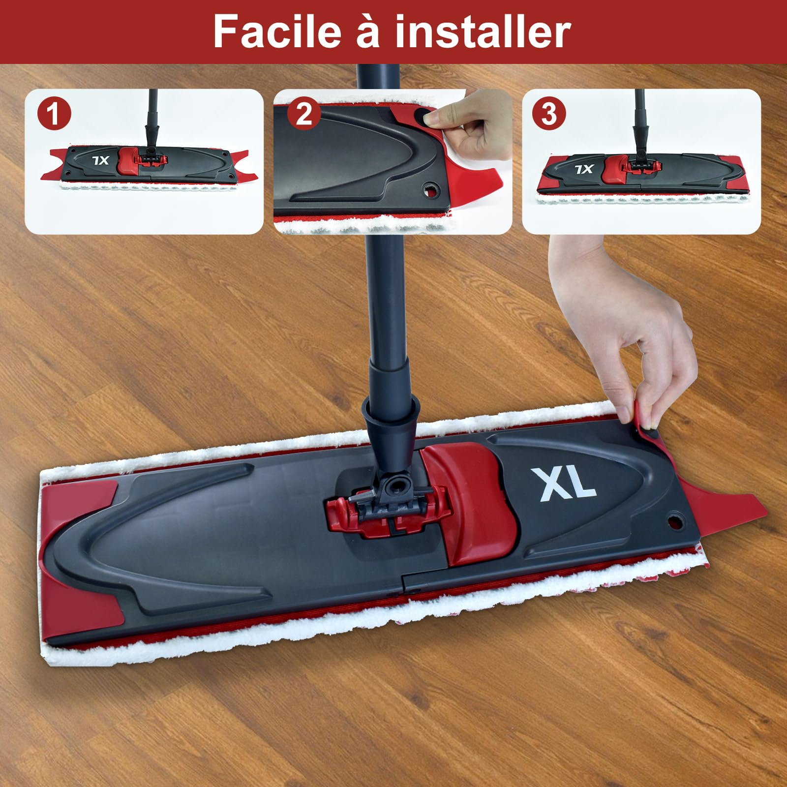 DLAIMI 3 Pièces pour Vileda UltraMax XL Balai Serpillière Recharge Kit, Housse de Coussin de vadrouille Ultra Large en Microfibre pour Tous Les sols durs pour Machine à Laver