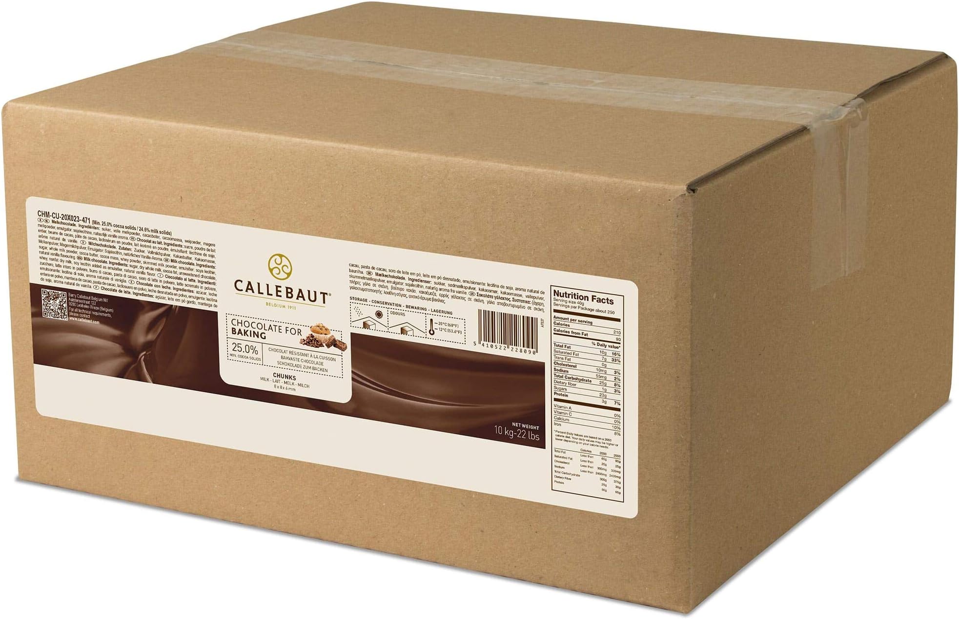 Callebaut Bakestable Milk Chocolate Chunks 10kg