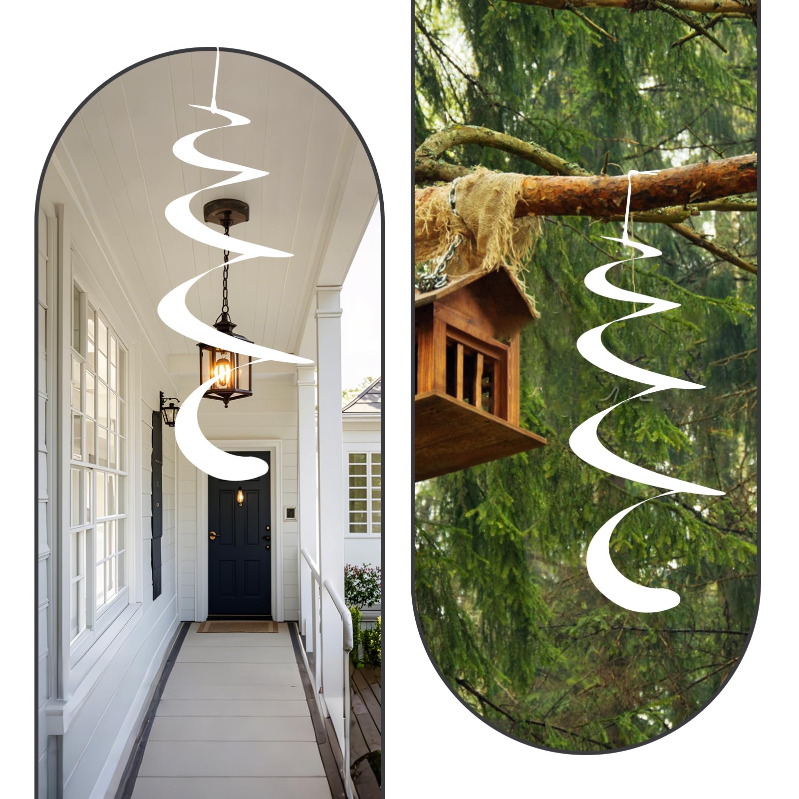 Annlpoy 6 stück Windspirale Vogelabwehr Reflektierend Vogelschreck Spiralen Windspiel für Draußen, Balkon und Garten