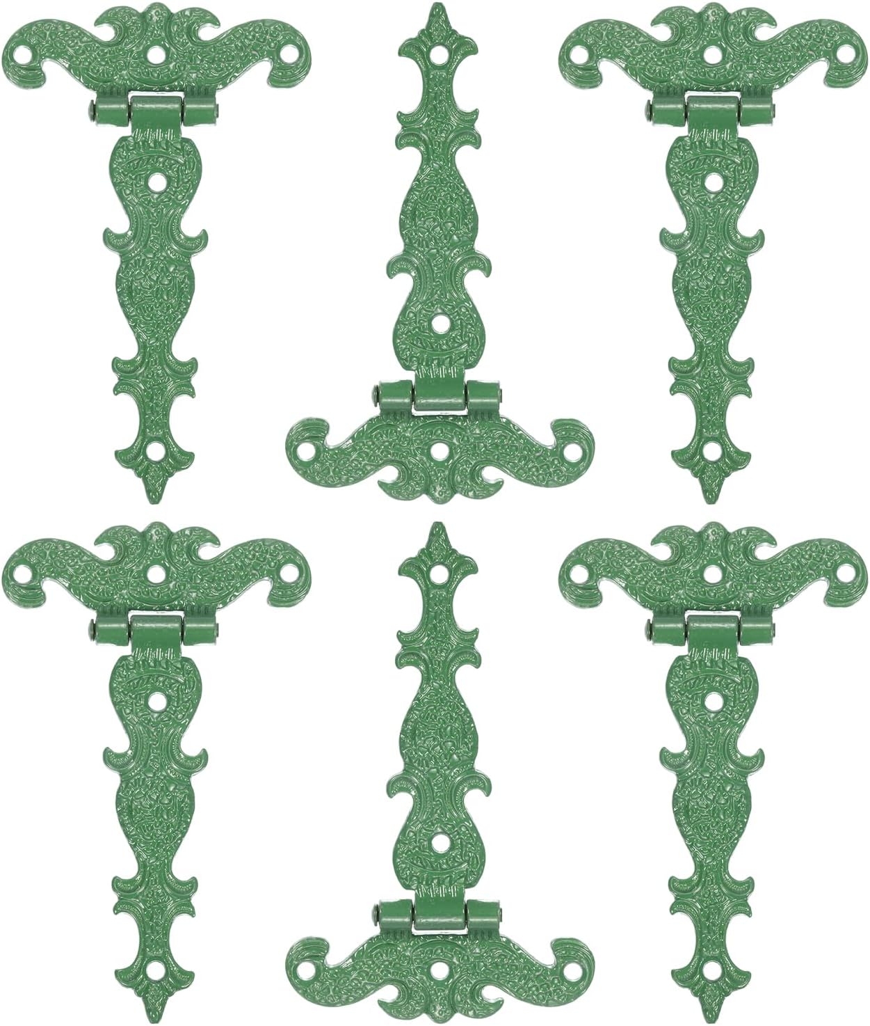 uxcell 3.5 Inch Door Tee Hinge, 6Pcs T-Strap Hinges Retro Decorative Hinge for Wooden Fences Yard Doors Barn Gate Wooden Box, Pink