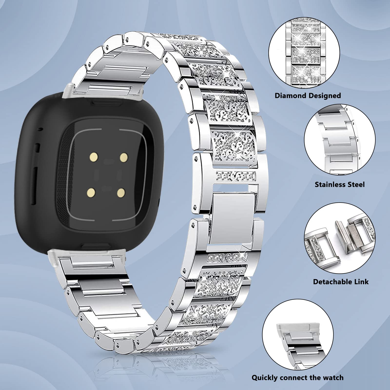 Niboow Bracelet Compatible Avec Fitbit Versa 3/Versa 4/Sense