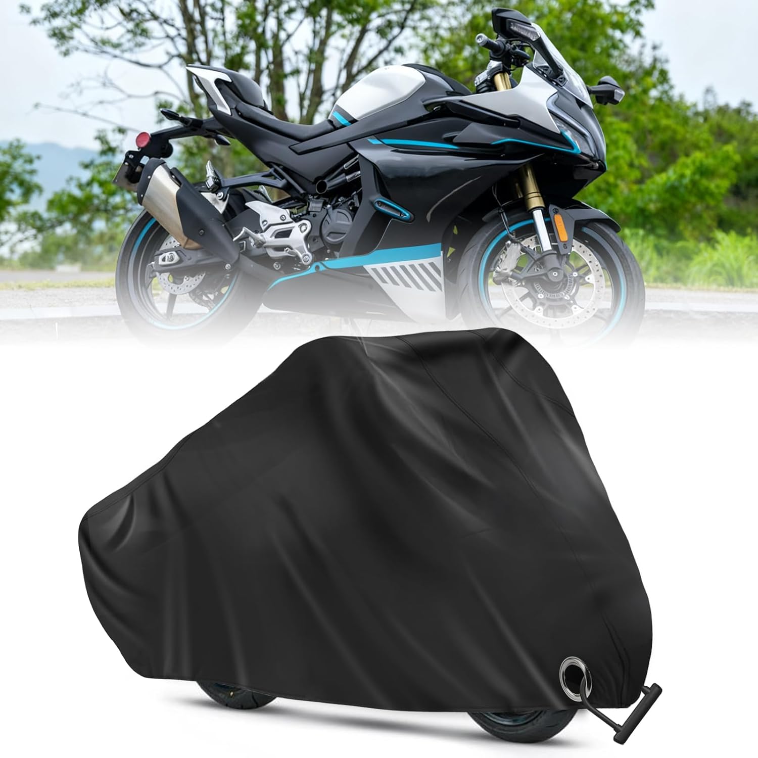 420D Heavy Duty Motorcycle Cover for CFMOTO 450SS 450NK (2024-2026), 300NK 300SS (2022-2026), 675SS (2025-2026) Waterproof All Season Protection with Storage Bag