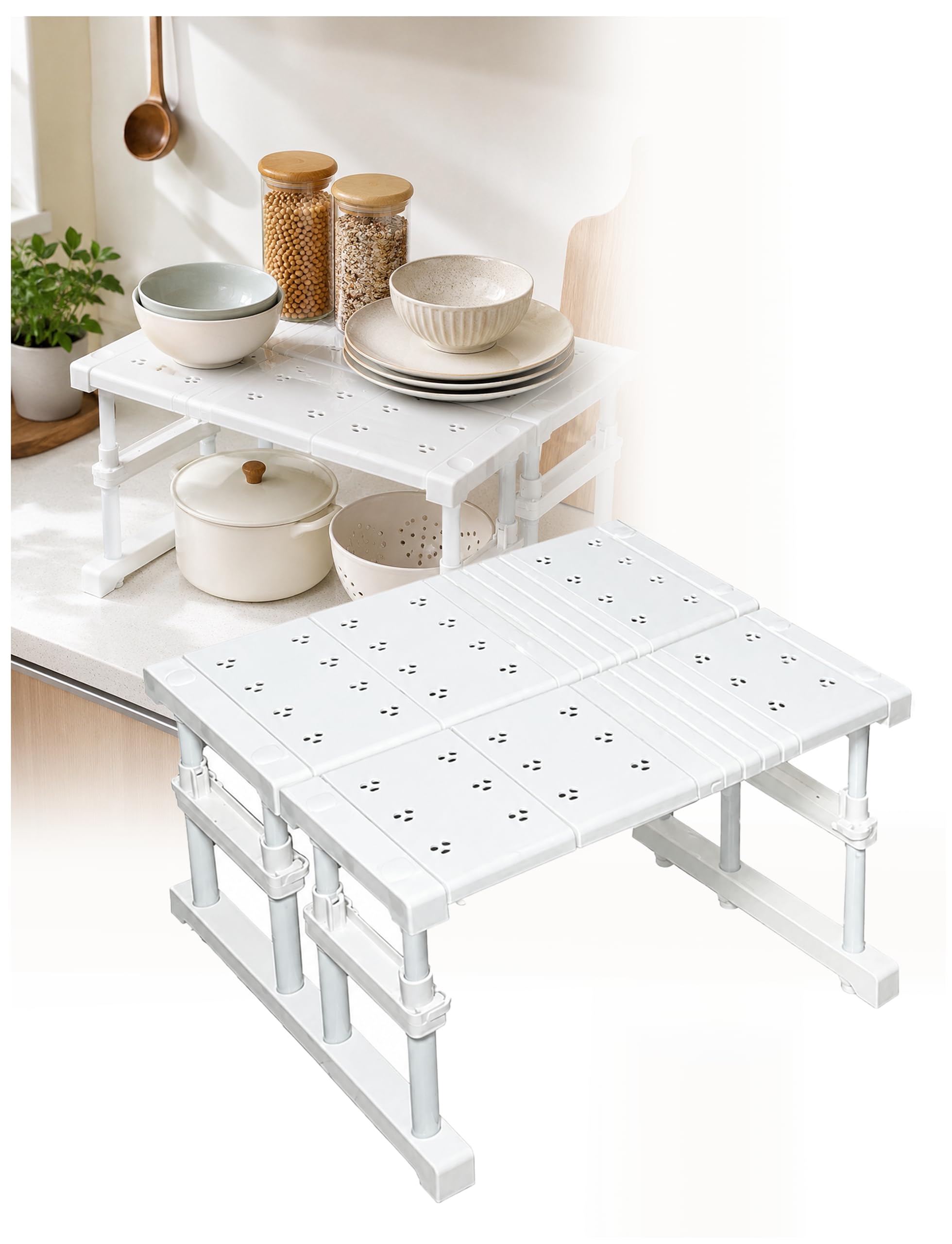 Rehausseur extensible de salle de bain pour organiser le linge de maison