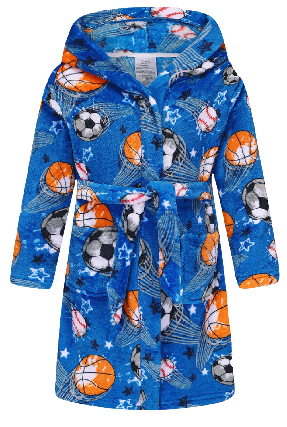 Tunoluker Boys Girls Robe Kids Flannel Hooded Bathrobe Sleepwear Pajamas Toddler Soft Plush Robes for Girls 2-16 Years