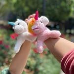 Unicorn Slap Bracelets Wrist Hugger Gift- Stuffed Animals Huggable Plush Toy for Kids and Teens, Toddler Bed and Stroller Toys, Pink,8.5"