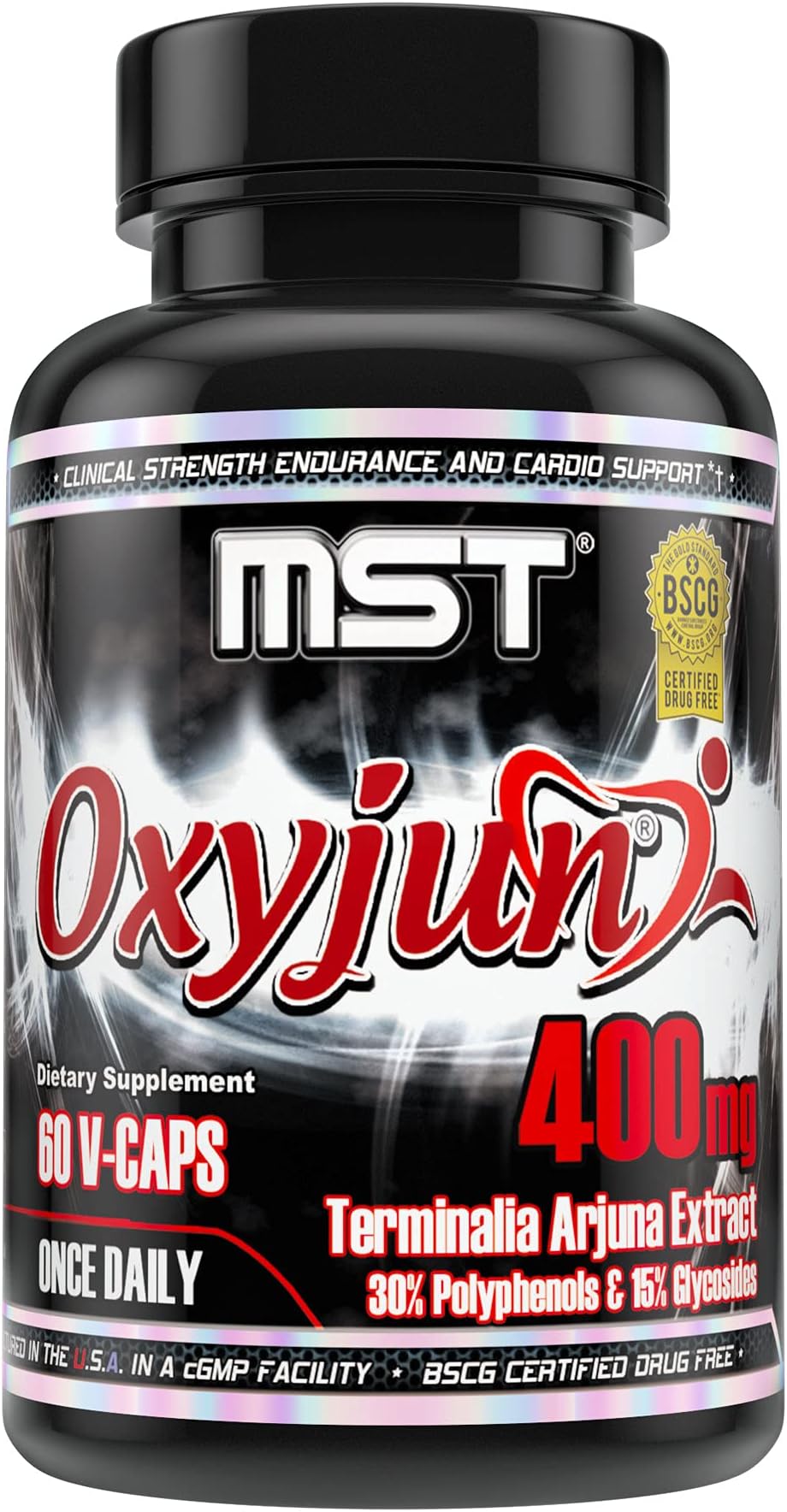 MST Oxyjun, Terminalia Arjuna Extract, Support Heart Health, Endurance, Sport Performance & Fatigue Reduction, BSCG Certified Drug Free, 60 V Capsules