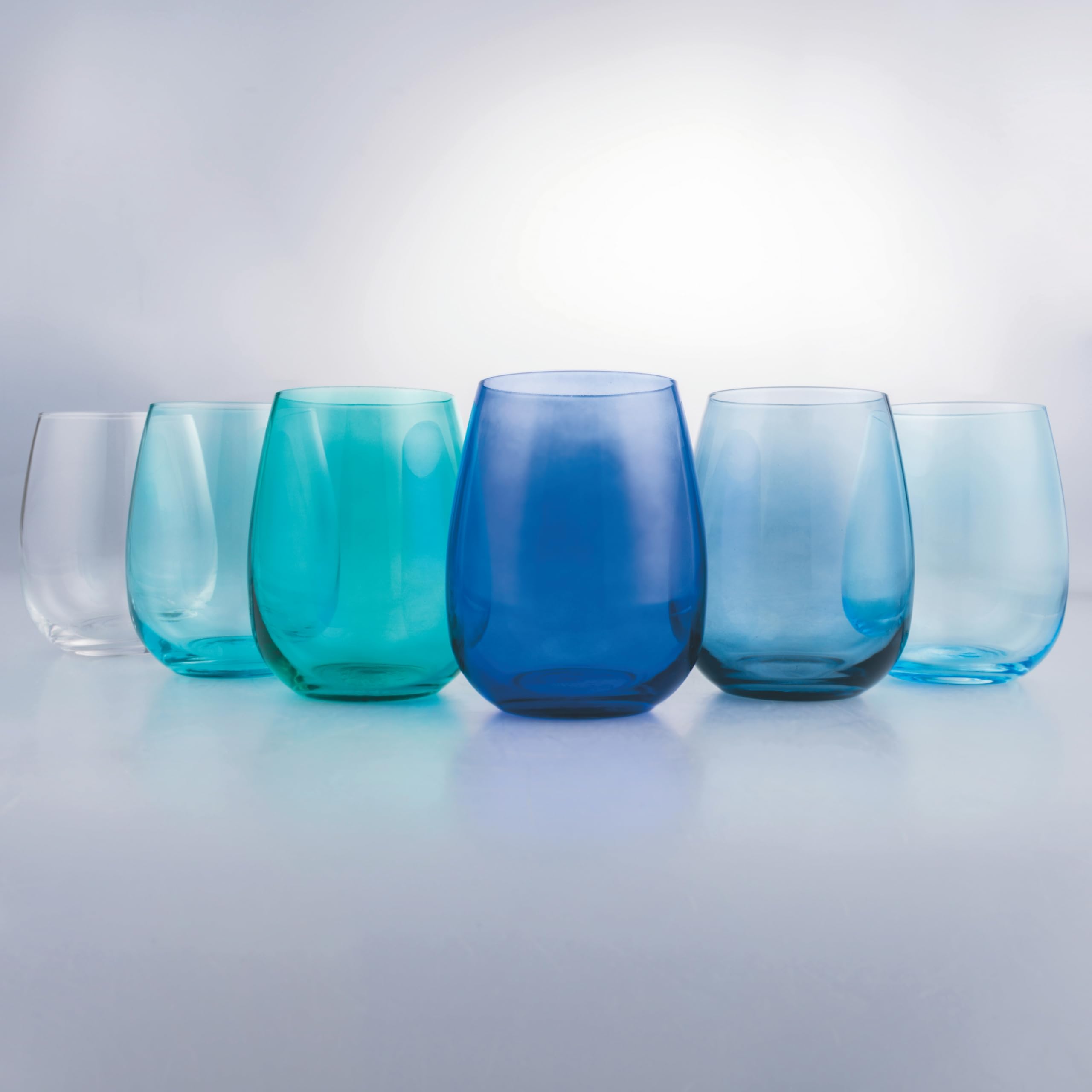 Villa d'Este Home Tivoli 1996 Set 6 bicchieri acqua 500 ml in vetro, Happy Hour Ocean