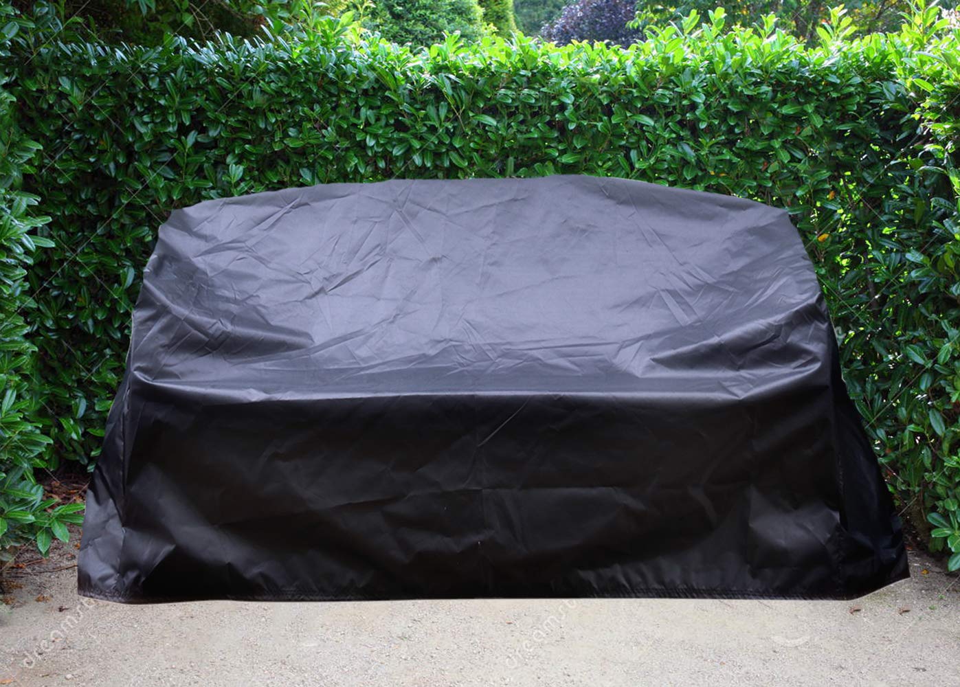 J&C Patio Loveseat Cover Waterproof Outdoor Furniture Covers for Garden Loveseat 3 Seater Black Patio Sofa Cover