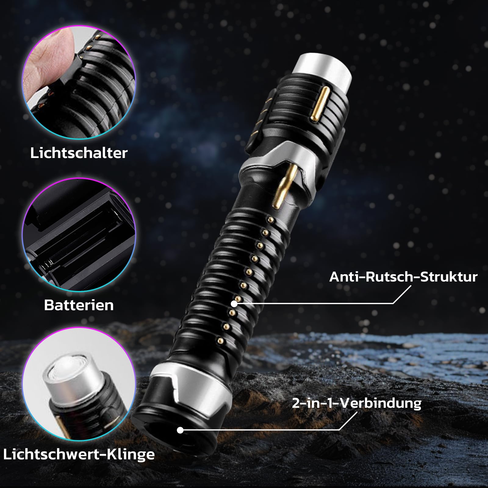 Xiujuers 2 Pezzi Spada Laser Star Wars, 12 Colori Spada Laser con Effetti Sonori, 2 in 1 Spade Laser Telescopiche, Lightsaber Star Wars, Spada Laser di Guerre Stellari, Adatto per cosplay di
