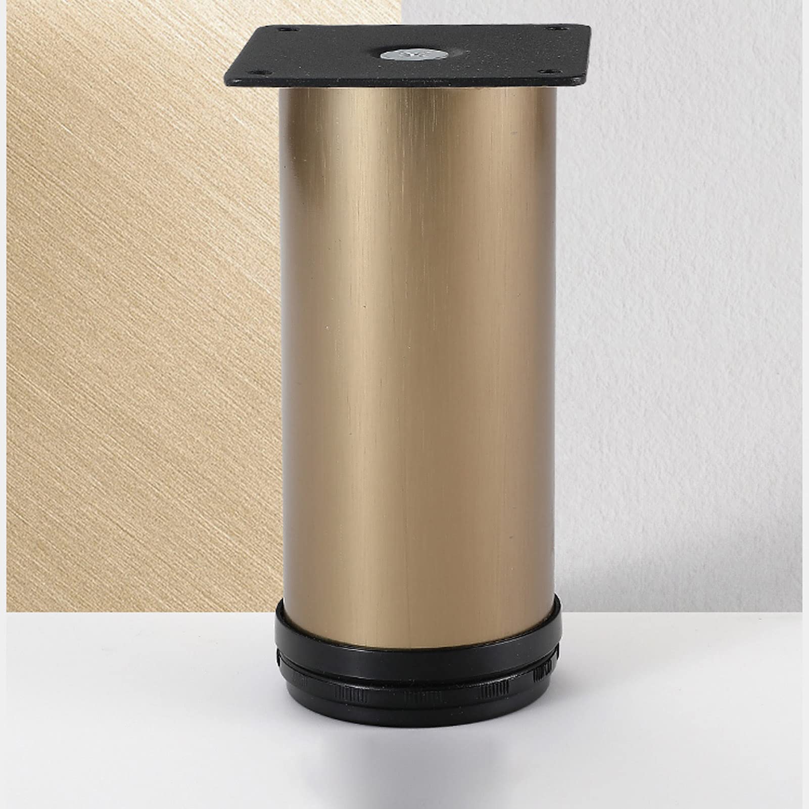 4 Piezas Patas para Muebles, Regulables en Altura 0-30 mm, Pies para Armario de Acero Inoxidable, para Sofa Mesa Estantes Cama, con Tornillo, Dorado champagne (60cm/23.62in)
