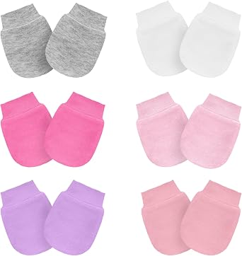 6 Pairs Baby Mittens No Scratch Mittens Infant Toddler Soft Gloves Essentials Unisex for 0-6 Months Boys Girls