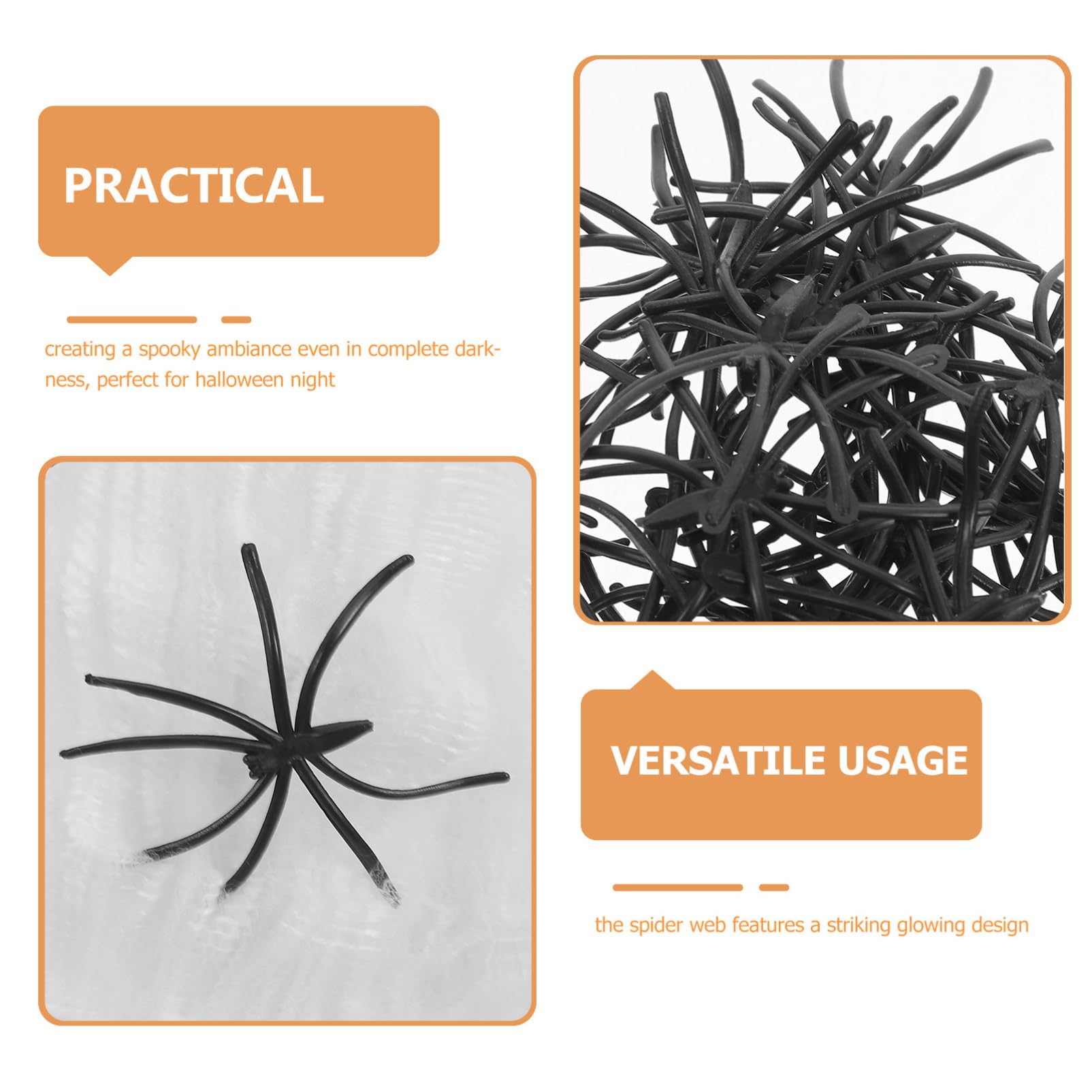 Ciieeo Ragnatele di Halloween Esterne Ragni Scuri Finti Decorazione Ragnatela Flessibile e Modellabile per Feste di Halloween Eventi Tema o Allestimenti di Negozio