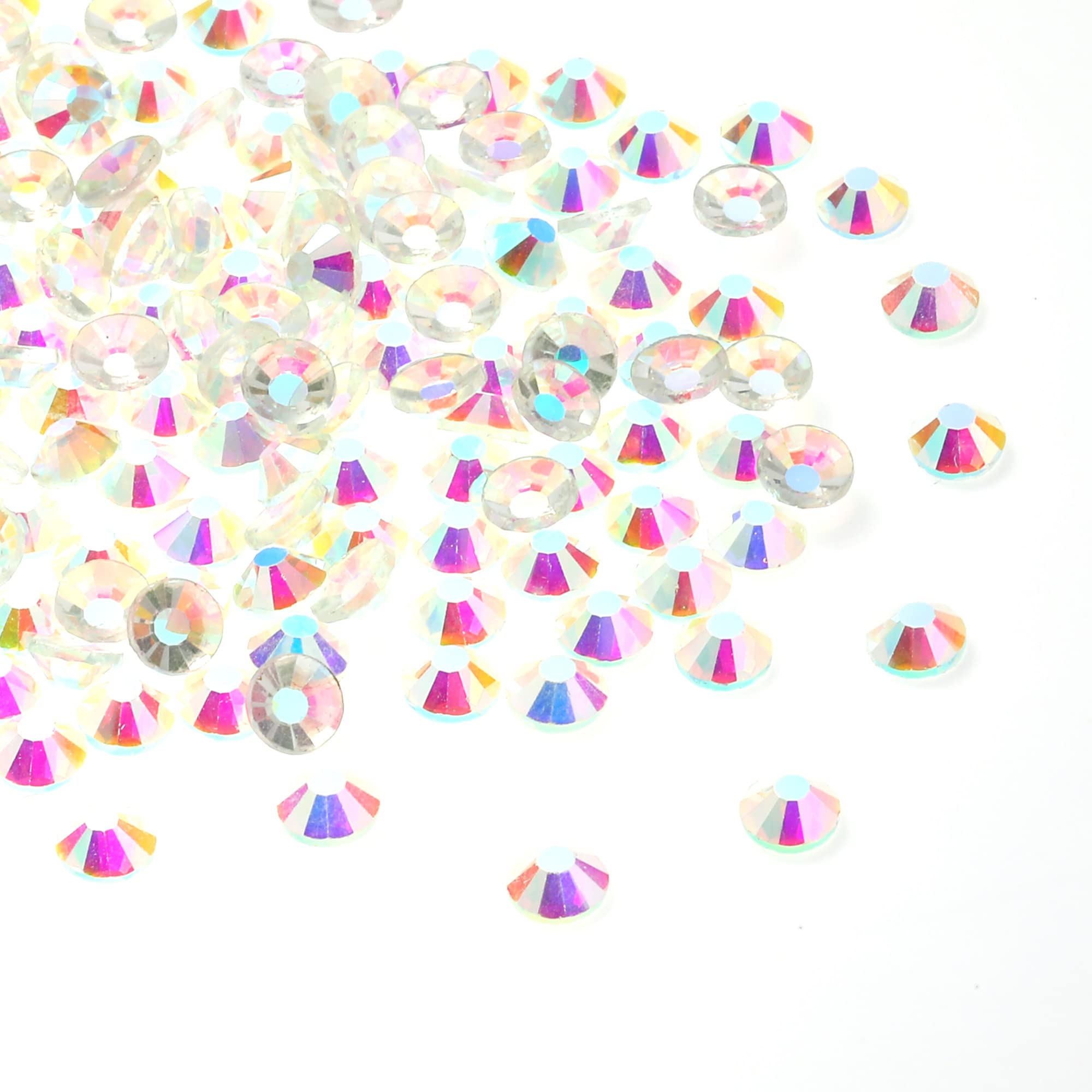 BAJUQIJU 3300 Pieces Nail Rhinestones Nail Art Gems Crafts Crystals Glass Decorations Set AB Rhinestones Flatback Design Face Clothes Shoes Decor Diy Acrylic Nail Art Decoration(White ab)