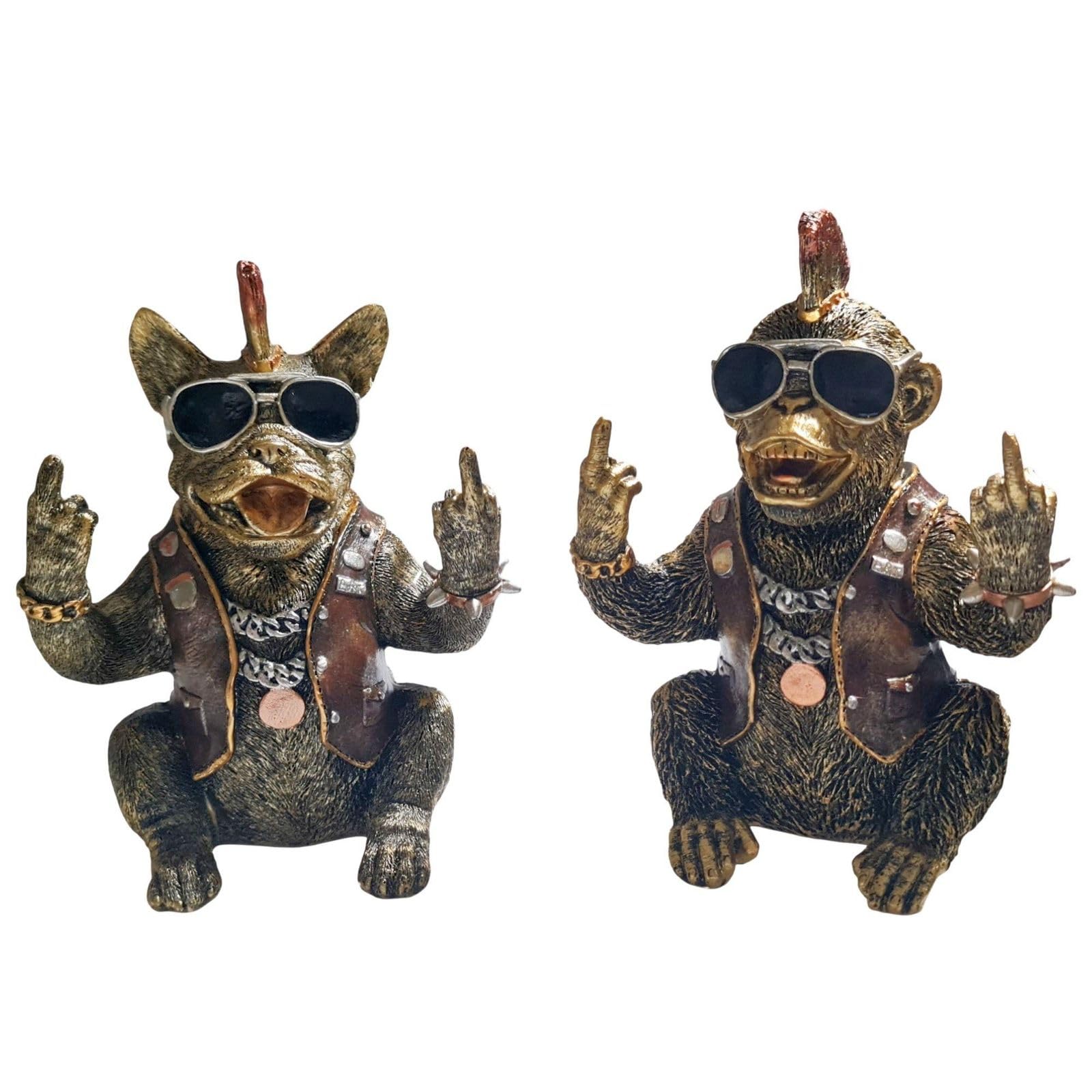 formano Zestaw 2 figurek dekoracyjnych Monkey & Bulldog Biker kolor