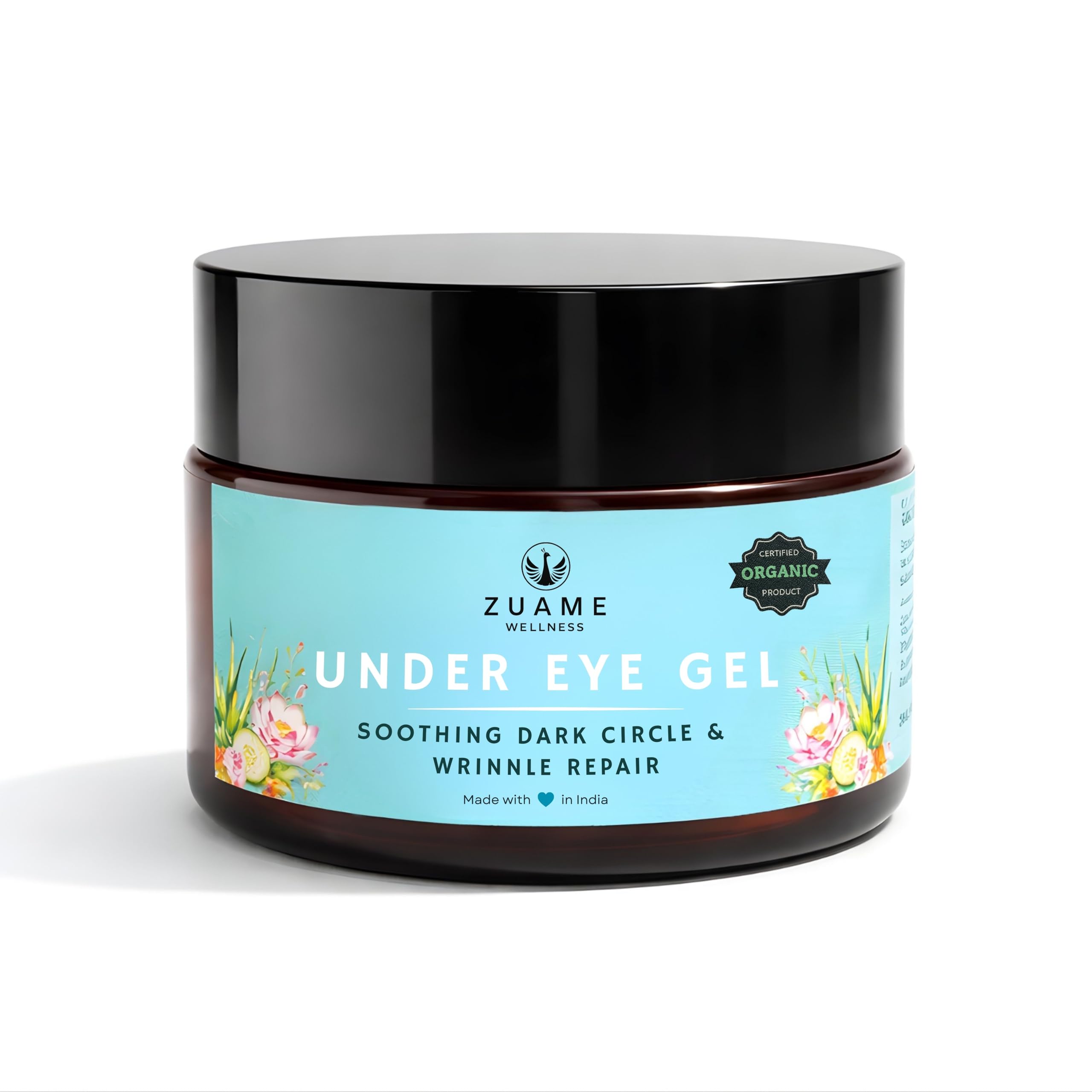 under eye gel with cucumber, palm fruit & aloe - 15g | reduces dark circles, puffiness & hydrates