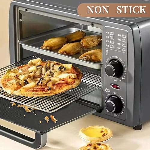 Miniatura 2 de METAONLY Revestimiento de horno para la parte inferior del horno, alfombrillas de horno de 17 x 25 pulgadas, hojas de teflón reutilizables, forro