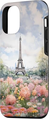 Miniatura 2 de Funda para iPhone 1212 Pro Paris Francia Torre Eiffel Flores por todas partes