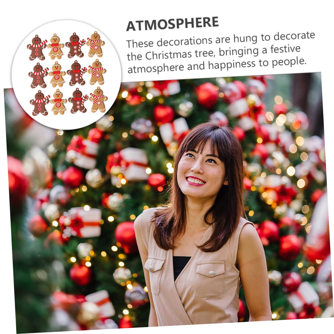 Ciieeo 24piezas Adornos Navideños de Hombre de Jengibre Decoración para Árbol de Navidad Fiestas y Hogar