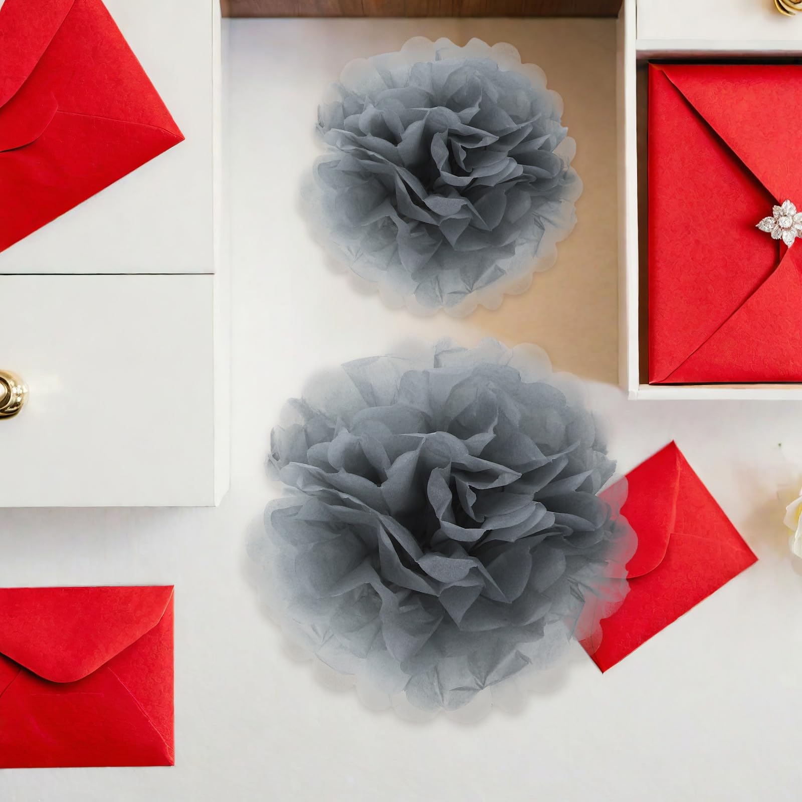 Toyvian 72 Piezas Decoración Pompones de Papel para Fiestas, Boda y