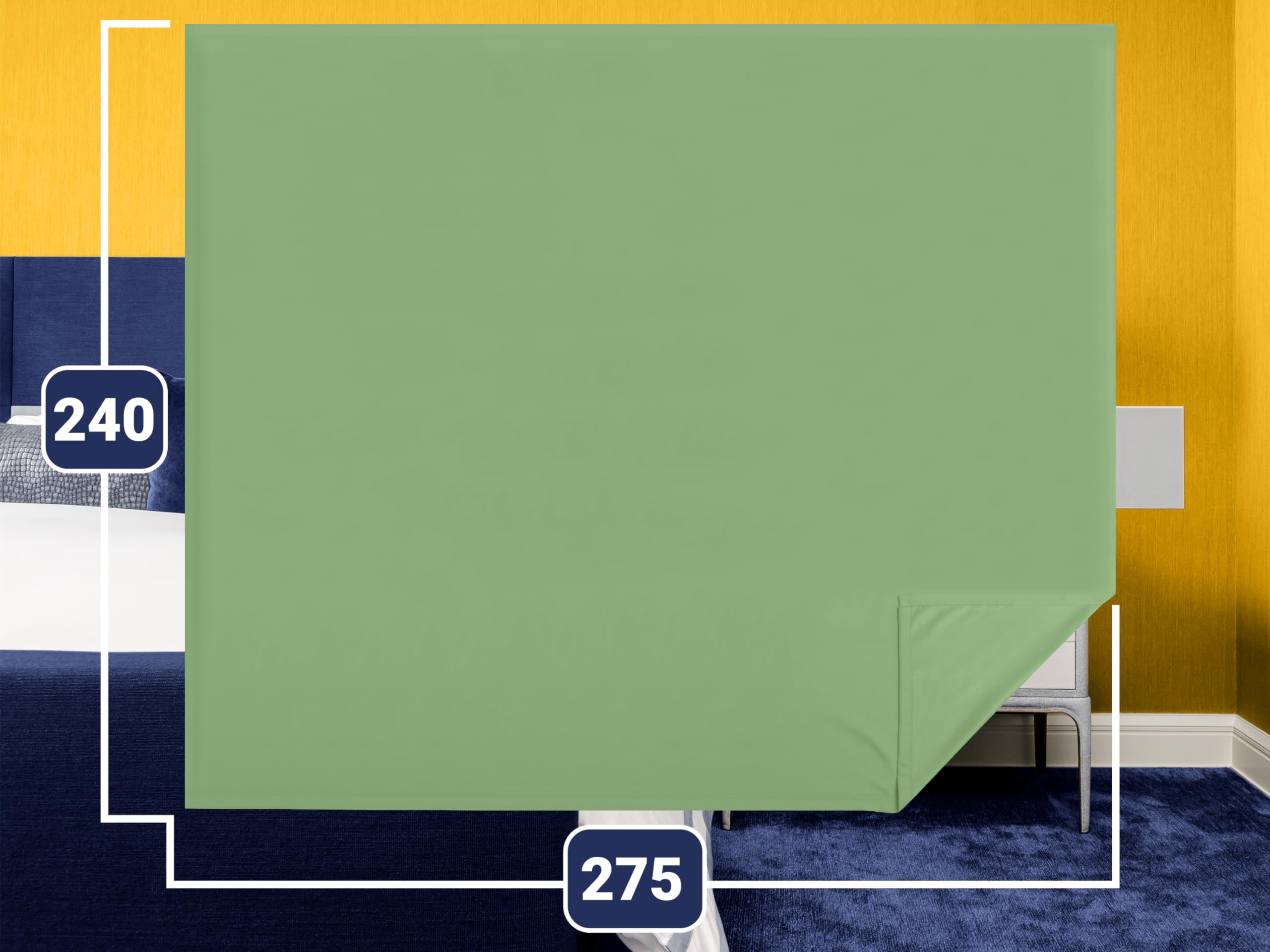 Laken - Betttuch - Decke - Haushaltstuch Velvety Soft 1614.2354, 240 x 275 cm, Salbei