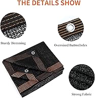 Vista 3 de Tela de sombra 40 % de 10 x 20 pies, cubierta de tela para jardín con ojales reforzados, red de protección solar duradera, protección contra