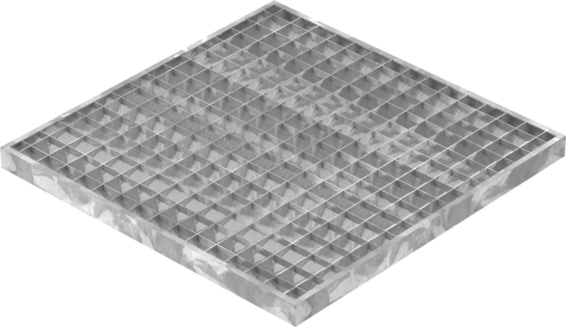 Fenau | Garage-Grating/Metal-Grid - Dimensions: 490 x 490 x 30 mm - Grid: 30/30 mm (hot Dip Galvanized) (Frame: 500 x 500 x 33 mm) Steel-Grating for Light-Shaft