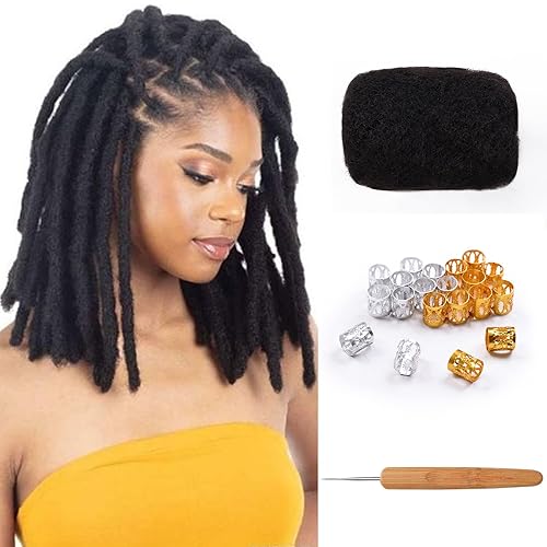 Cabello humano afro rizado a granel para extensiones de rastas, trenzas torcidas, cabello trenzado 100% humano que se puede decolorar y teñir, 1.06