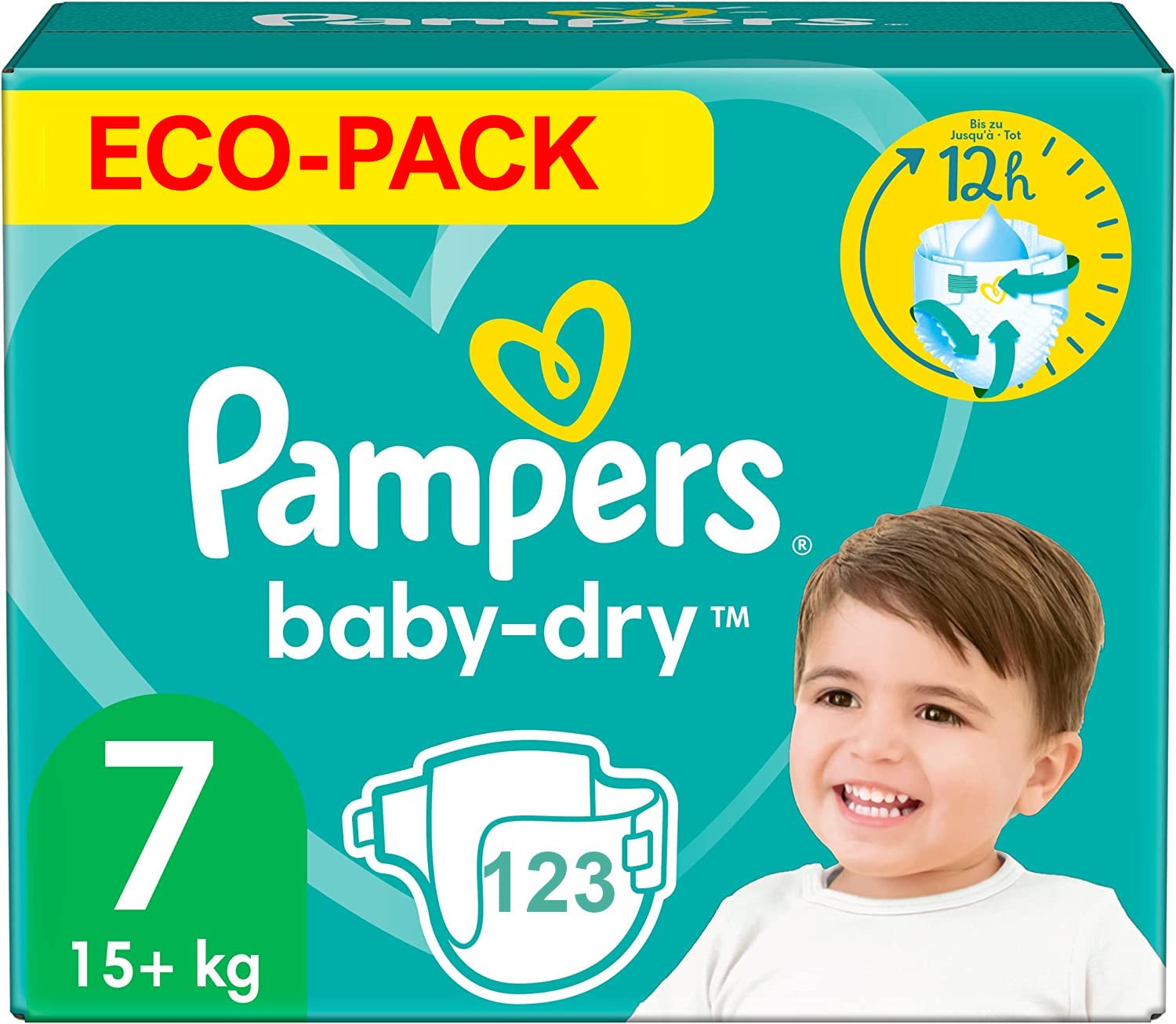 PAMPERS BABY-DRY TAILLE 7 123 COUCHES