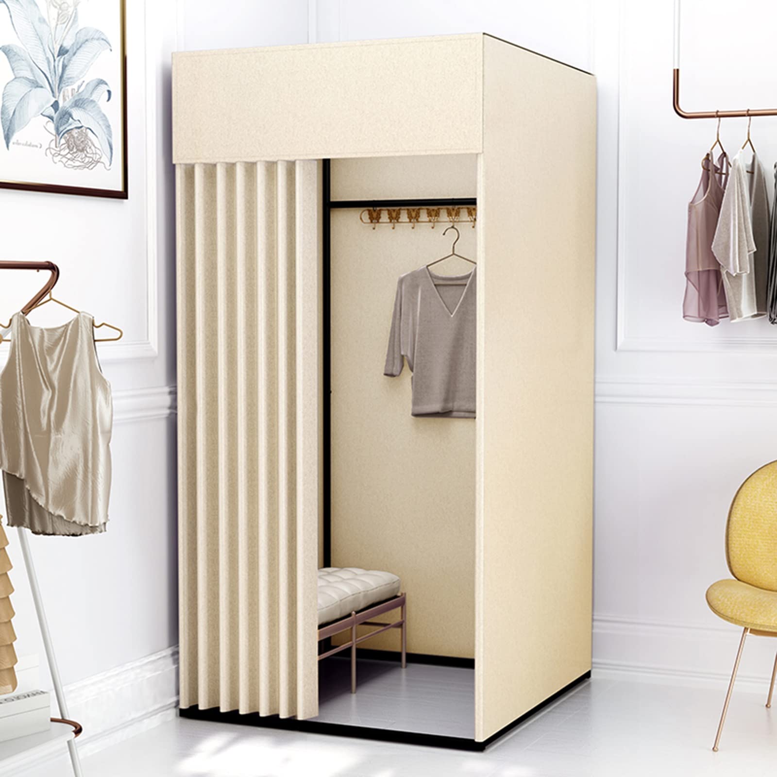 Cabine d'essayage amovible pour remédier au manque de place dans votre boutique