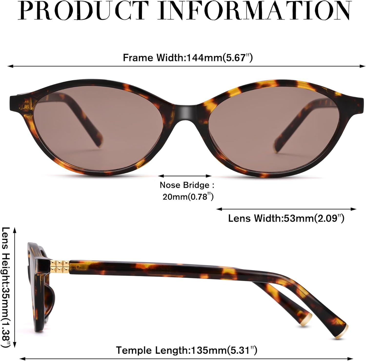 NULOOQ Retro Oval Sunglasses for Women Chic Cat Eye 90s Sunnies Lightweight Narrow Sun Glasses - Image 4