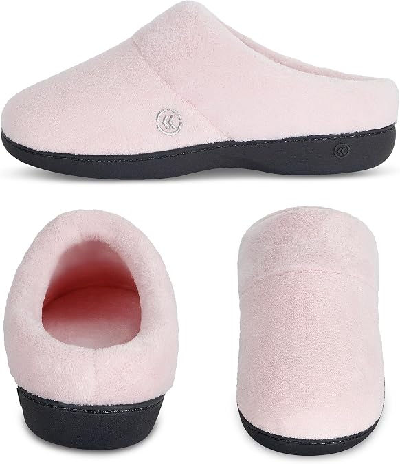 Isotoner Womens Terry Slip in Memory Foam Clog Peony Women's 8/9 M
