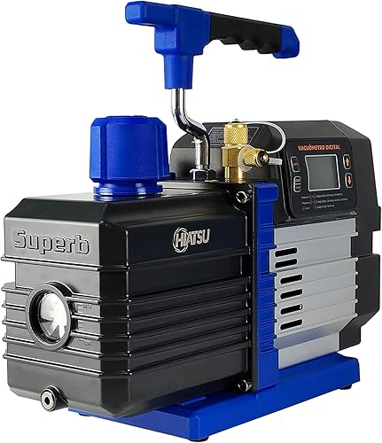 Miniatura 9 de Bomba de vacío HVAC de 7 CFM para sistemas de CA - Bomba de paletas rotativas de una sola etapa de 1/2 HP para refrigeración, mini split y CA