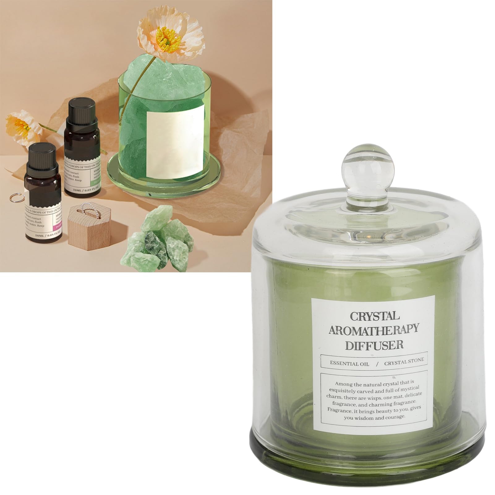 Regalo per diffusore di olio essenziale in pietra 2 pezzi. Regalo per diffusore di in pietra decorativa senza fiamma 20 ml