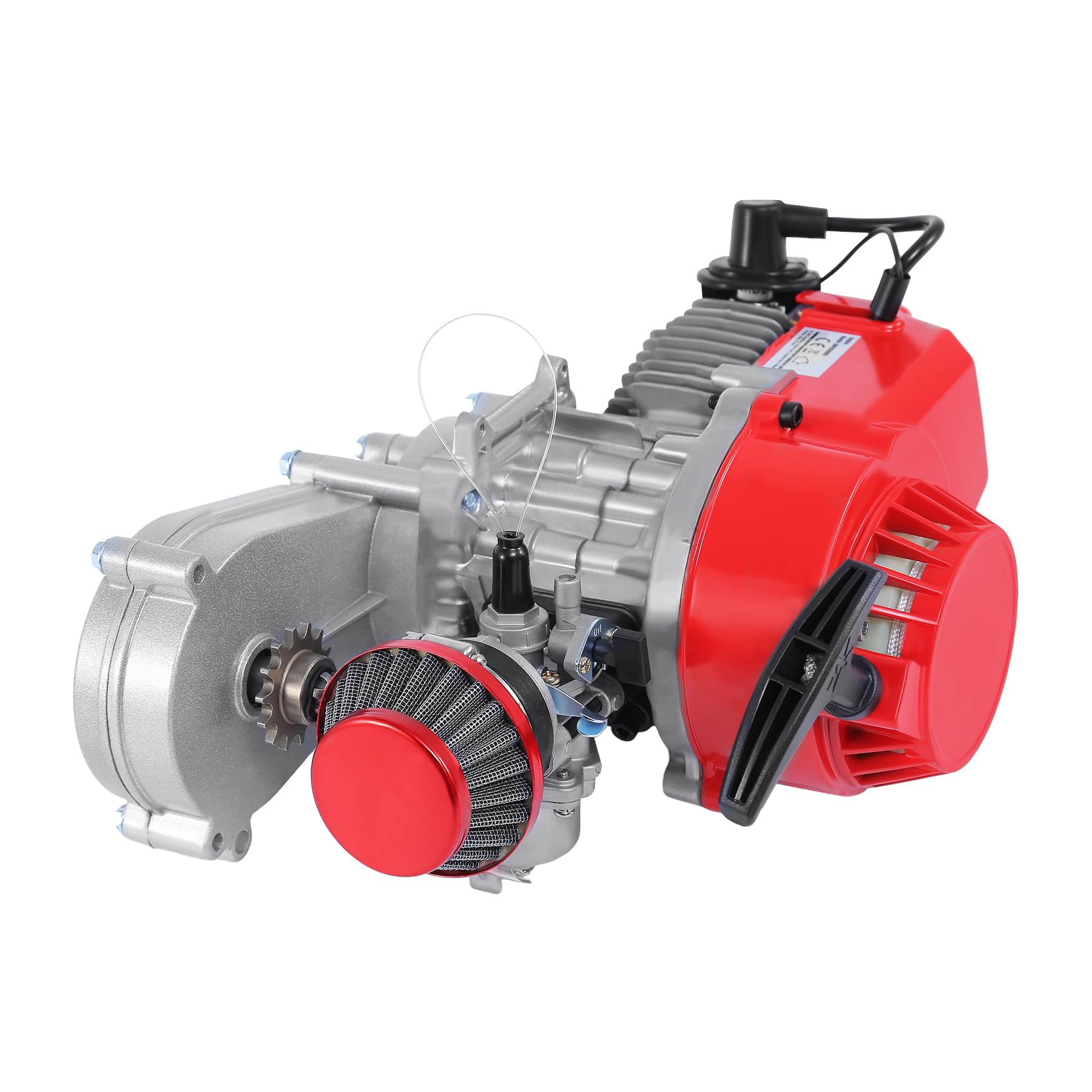 Samger 49cc 2 Takt Pocket Bike Motor, Aluminium Nabe Motor Dirtbike Motor, Mini ATV Quad mit Getriebe Vergaser