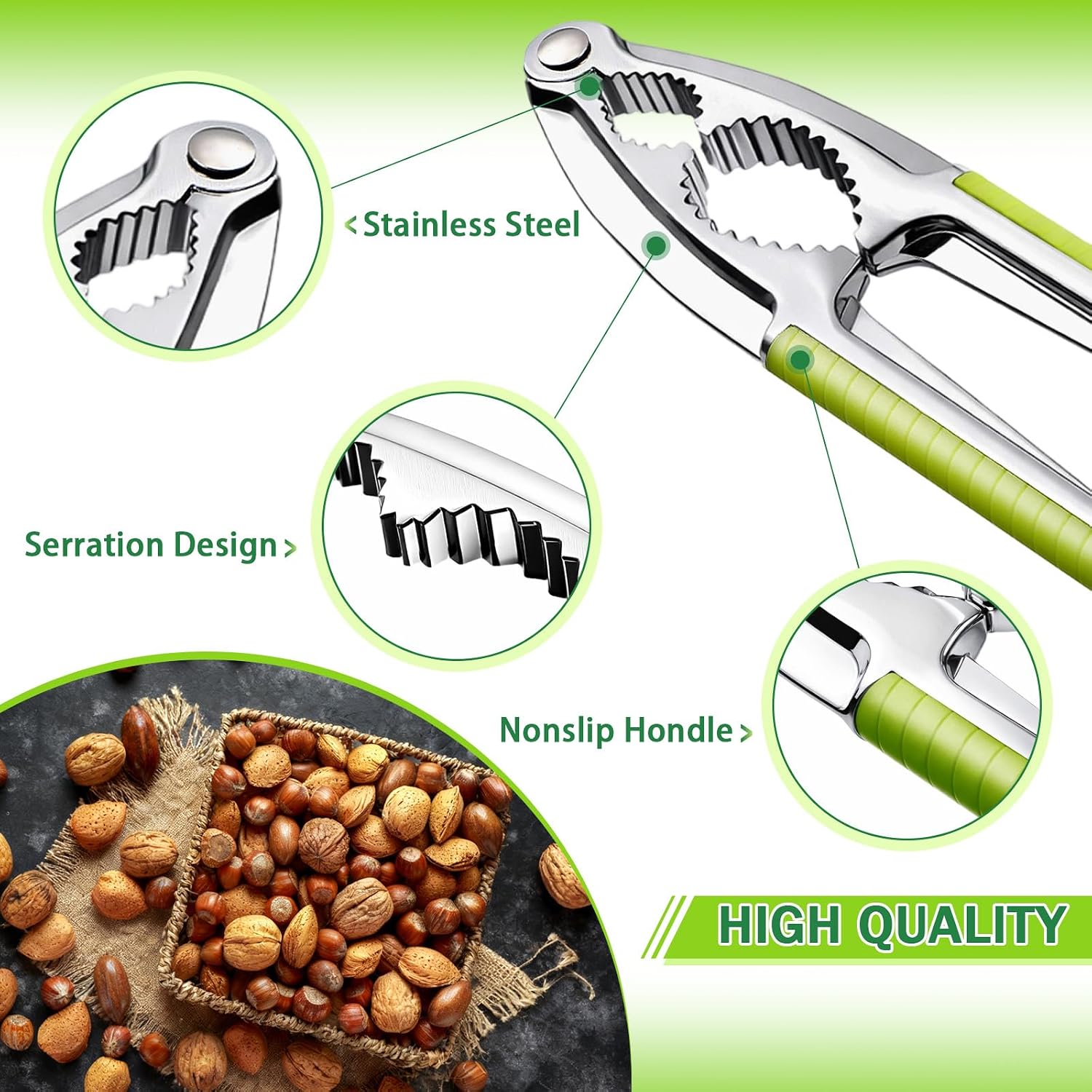 12 Pcs Nut Crackers Seafood Set, Stainless Steel Crab Tools