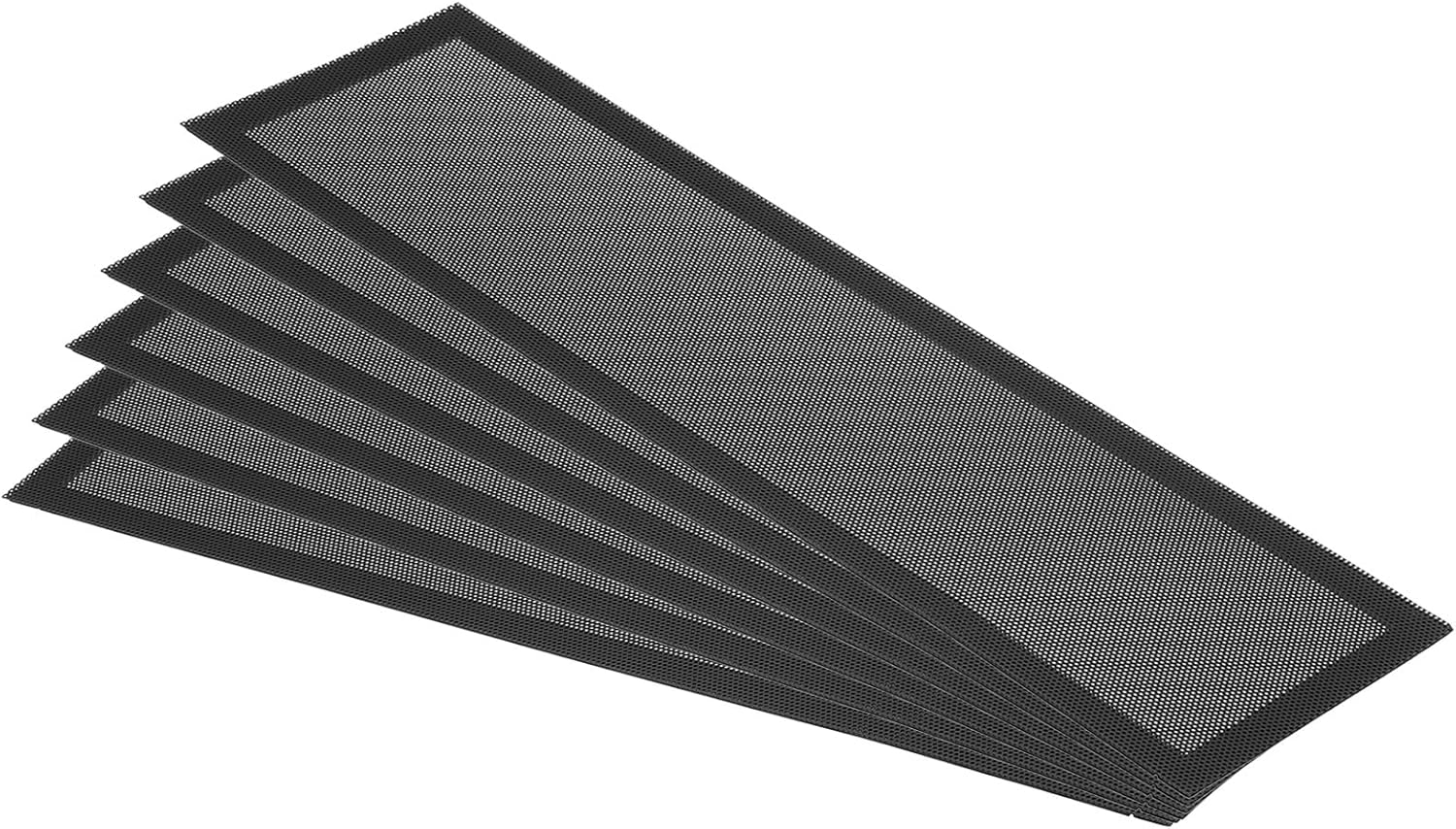 PATIKIL 4"x10" Magnetic Vent Cover, 6 Pack Floor Wall Air Registers Cover Strong Magnet Vent Screen Mesh for Blocking Hair Dust Debris, Black