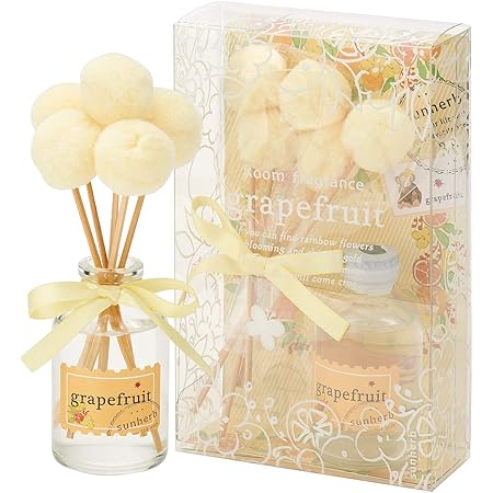 サンハーブ ルームフレグランス(フレグランスオイル30ml/スティック5本 シャキっとまぶしい柑橘系の香り) グレープフルーツ (芳香剤 シャキっとまぶしい柑橘系の香り)