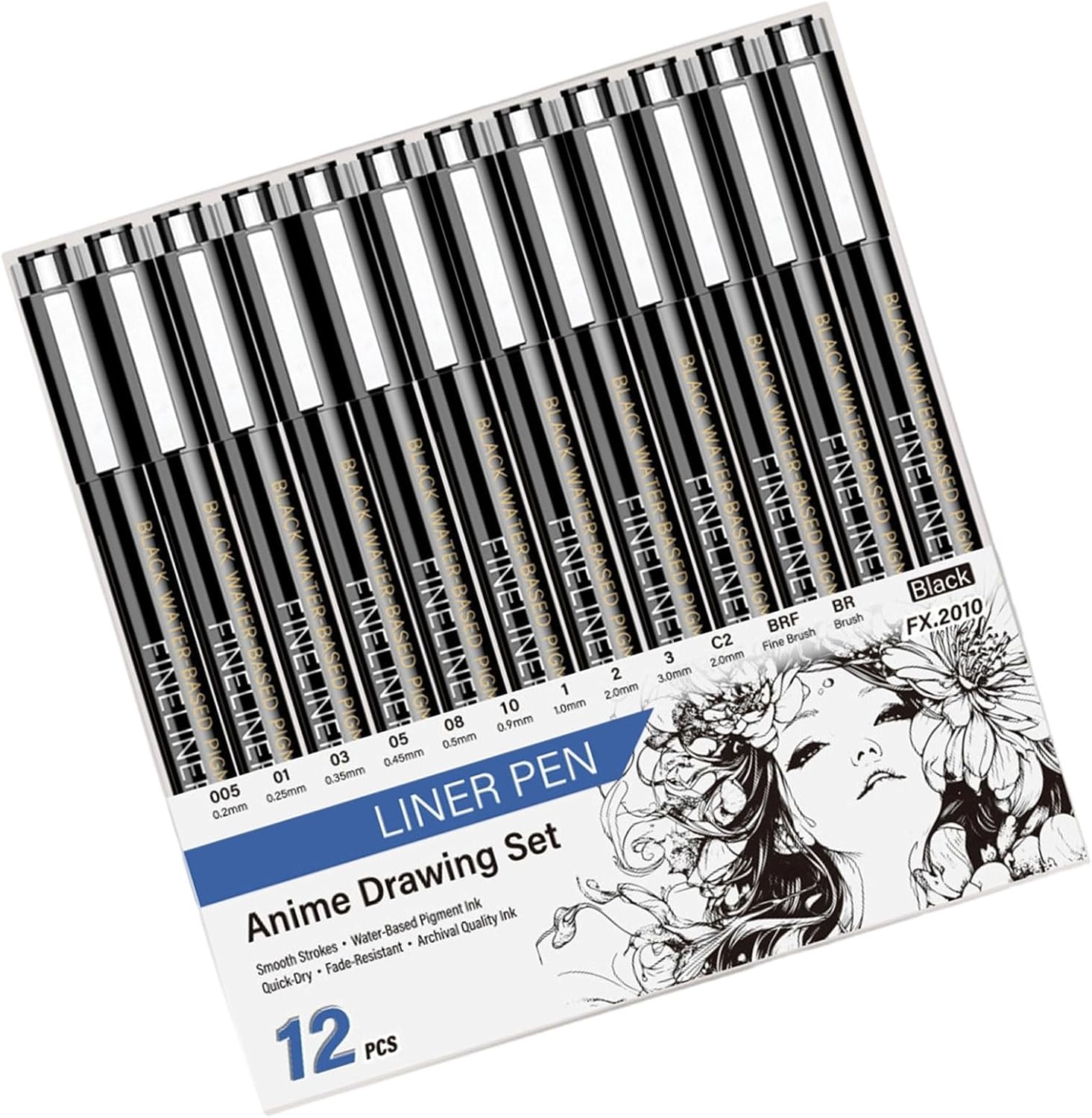 Fine Liner Pen Needle Tip for Artists Beginner Sketching Art Illustrations Drawing and Daily Journaling Limit Graphicnovel Markers