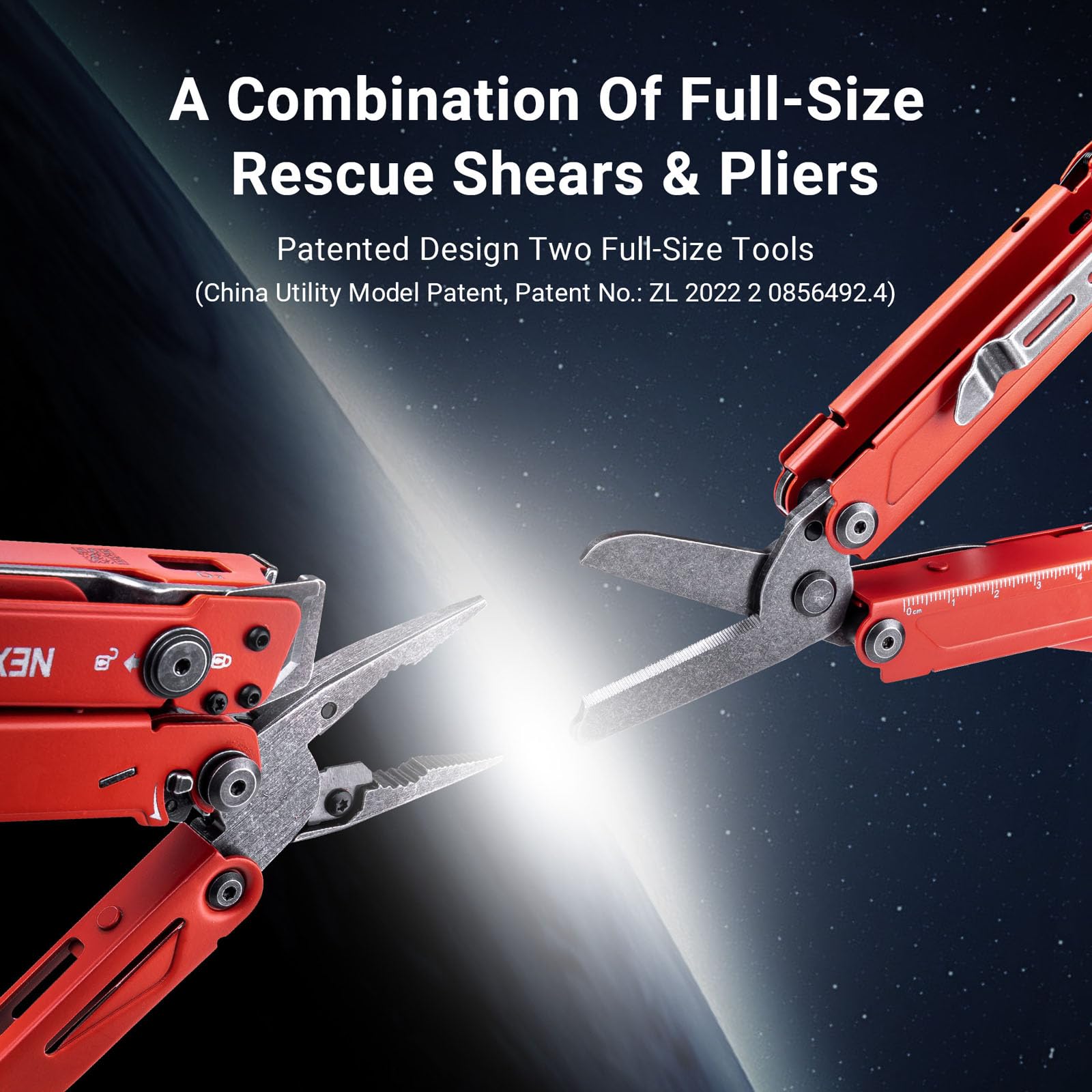 NEXTORCH Multitool, opvouwbare tang, 14-in-1 functies, multitool 60 mm