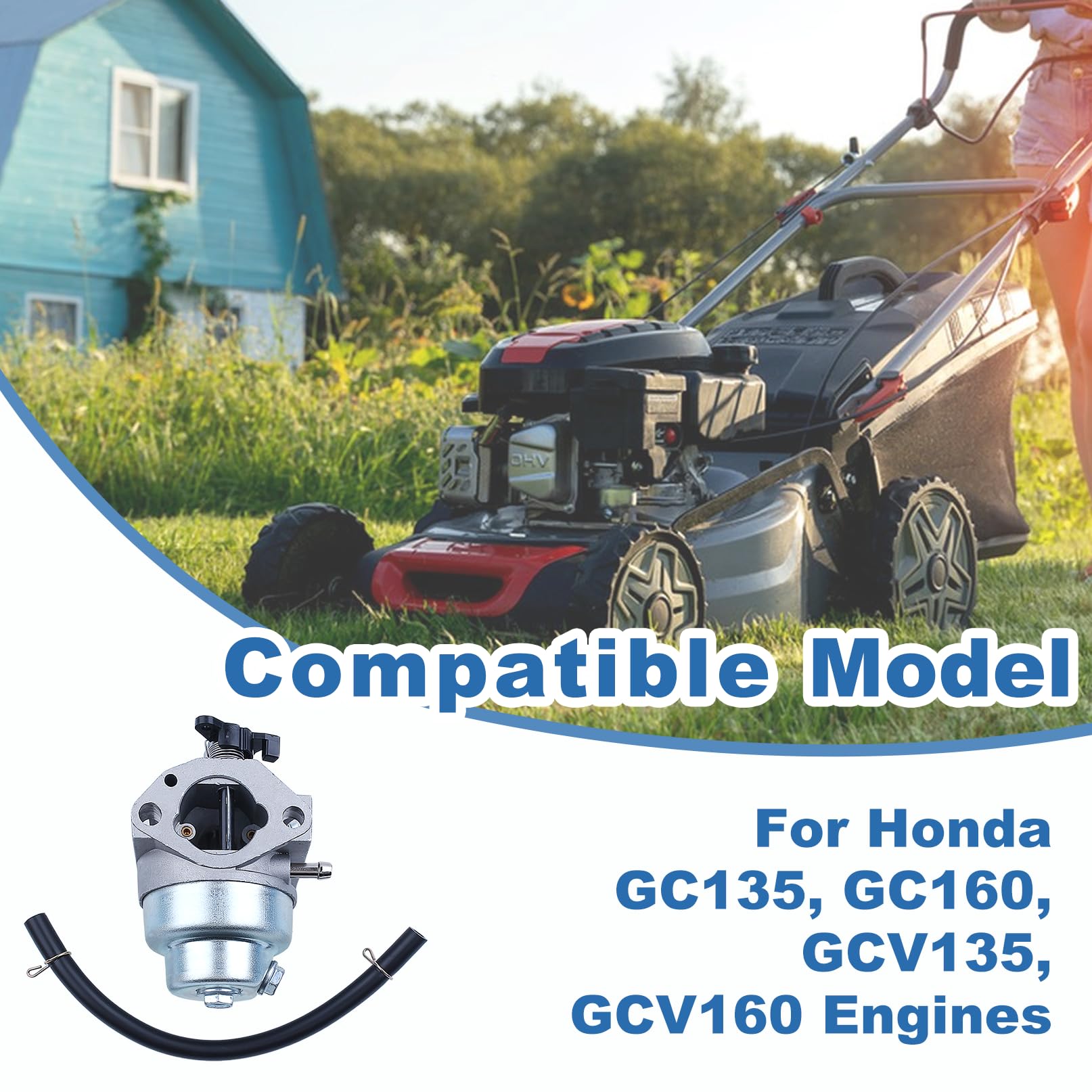 Juego de carburador con filtro de aire para Honda GC135 GC160 GCV135 GCV160 cortacésped con tapa de filtro filtro de combustible bujía 17211ZL8023 17231Z0L050 16100-Z1L-003