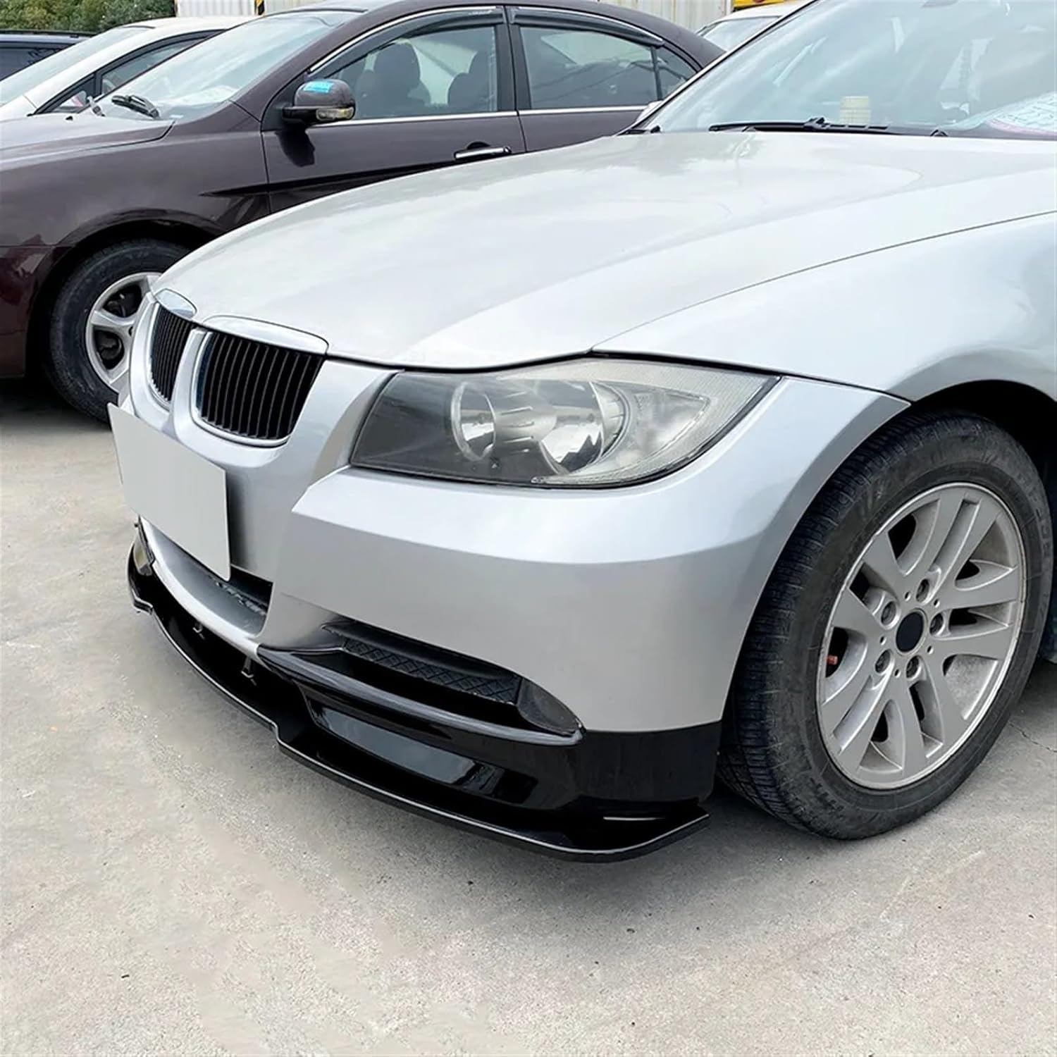 E90 E91 Car Bumper Front Lip Splitter Compatible for 3 Series E90 E91 Early 320i 325i 2005-2008 Car Air Dam Wide Body Kit Chin Spoiler(Gloss Black Splitter)