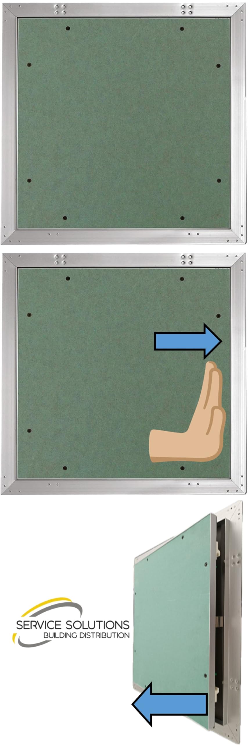 Botola Ispezione Cartongesso Idrorepellente Verde Spessore 12,5 mm Sportello Ispezione con Anta Estraibile Sportello Senza Cerniere per Parete o Soffitto Varie misure (CM 40X40)